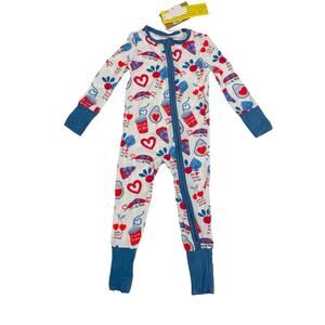 NWT Angel Dear 3-6M Love You Foodie Much in Blue
